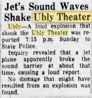 Huron Theatre - Aug 18 1958 Sonic Boom Scare